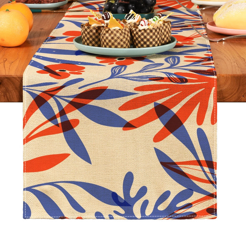 Elegant Classical Leaf Linen Tablecloths