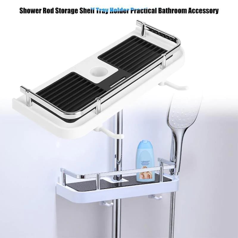 Bathroom Pole Shower Storage Rack Holder