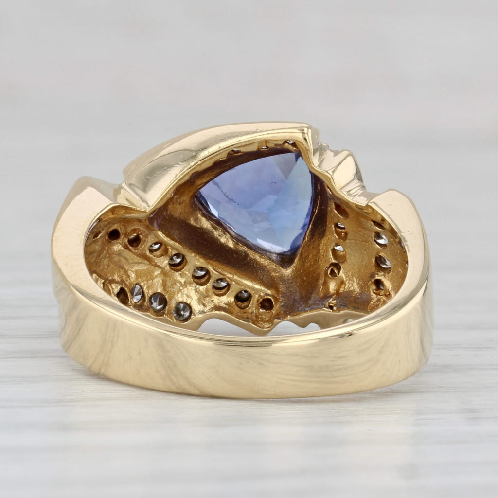 1.49ctw Tanzanite Diamond Ring 18k Yellow Gold Size 7
