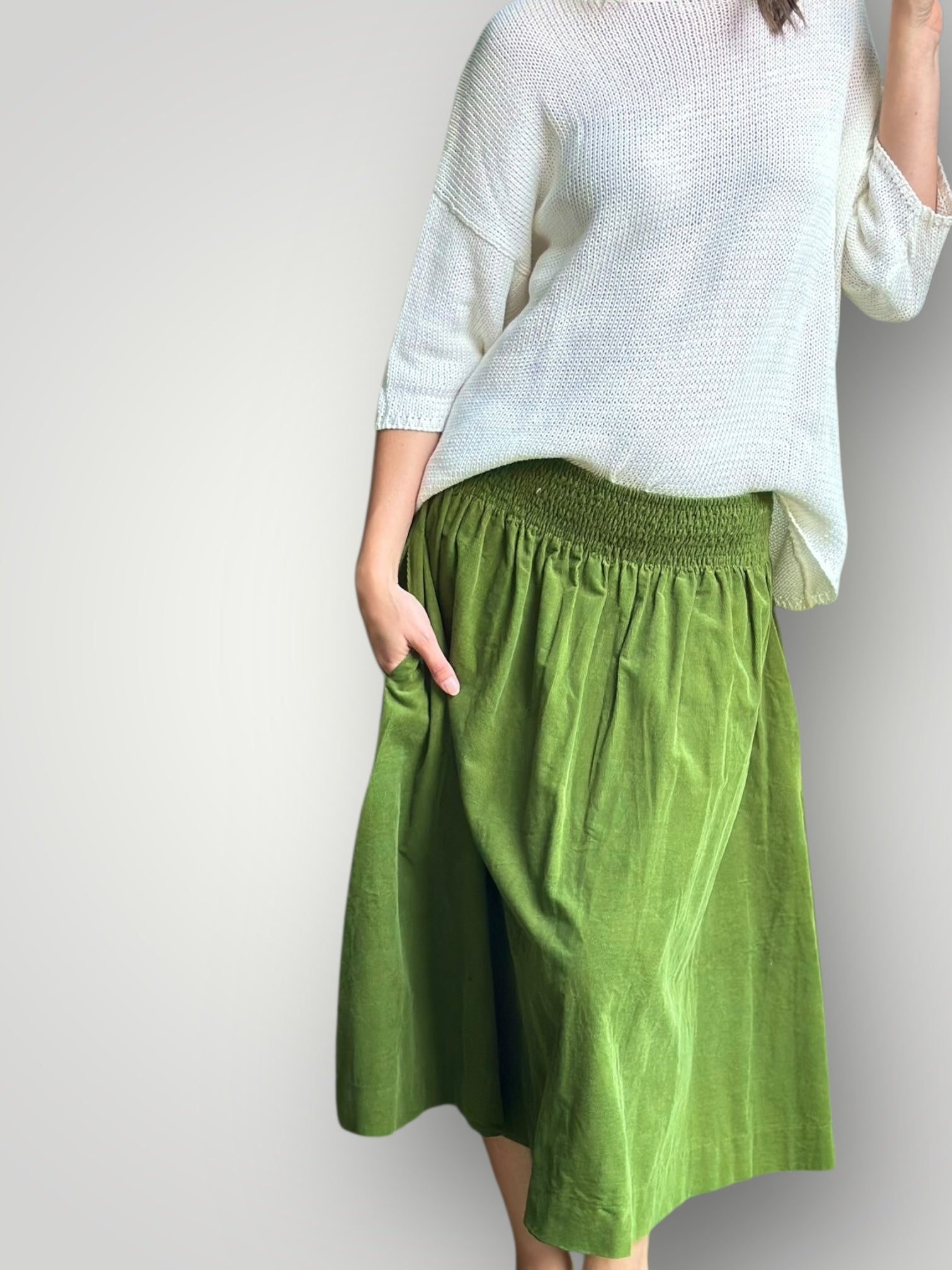 lola skirt - olive cord