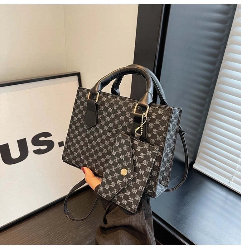 Women's Pu Leather Printing Elegant Streetwear Square Zipper Shoulder Bag Crossbody Bag Square Bag