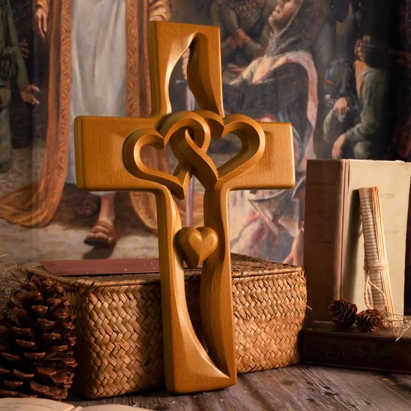 ⏰Clearance Event Sale 49% OFF💕Intertwined Heart Wooden Cross
