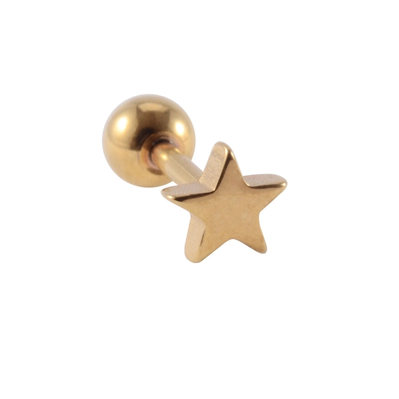 1 Piece Ear Cartilage Rings & Studs Casual Elegant Vacation Star Moon 304 Stainless Steel Plating 18K Gold Plated Lip Rings Ear Cartilage Rings & Studs