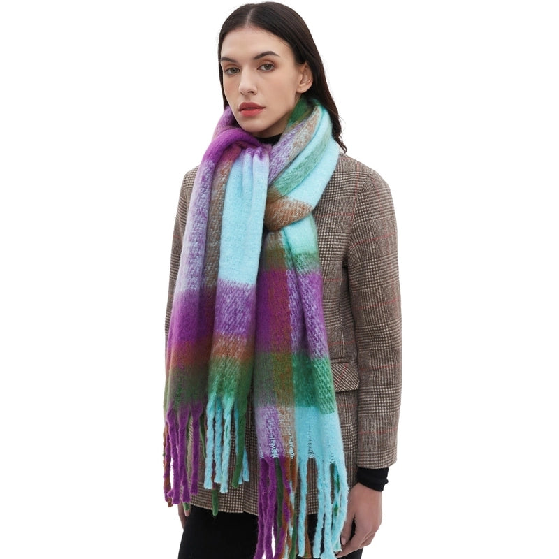 Unisex Casual Minimalist Lattice Polyester Scarf
