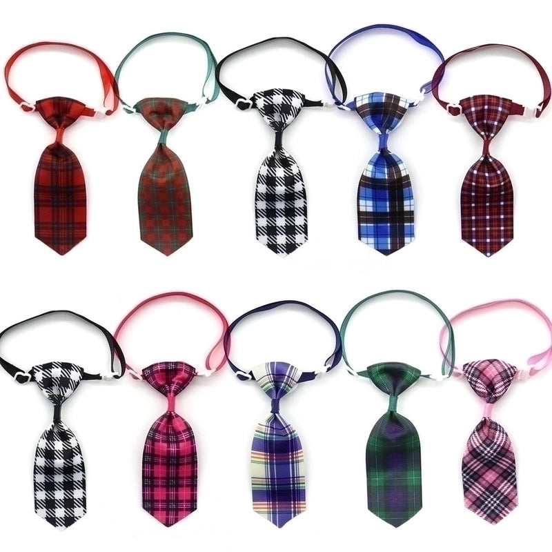Fashion Pet Dog Cat Tie Collar Accessories Plaid Striped Pet Bow Tie