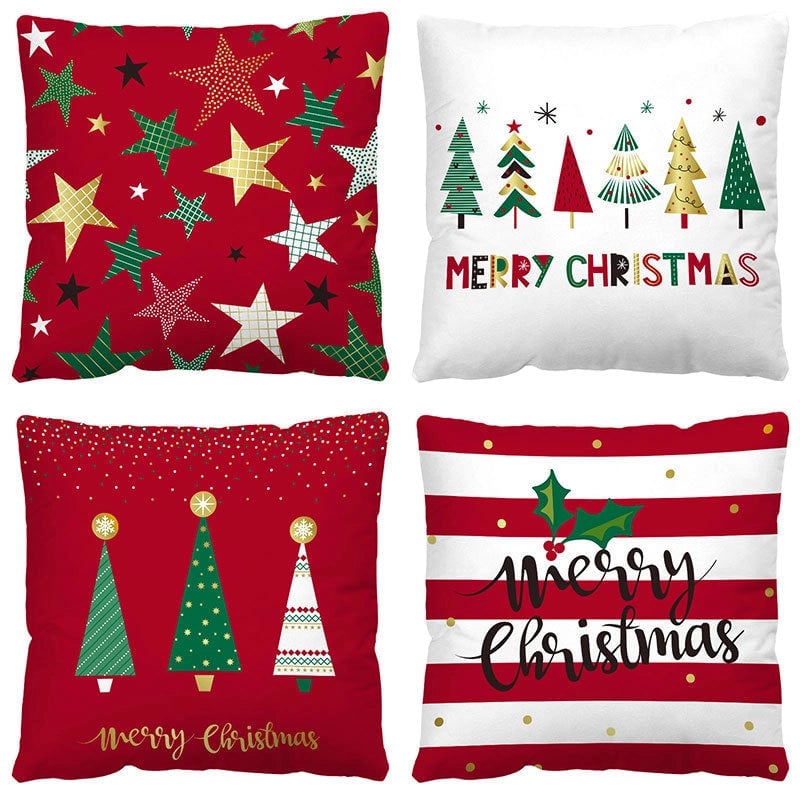 Christmas  Classic Style Christmas Tree Letter Snowman  Pillow Cases Couch & Sofa Decor