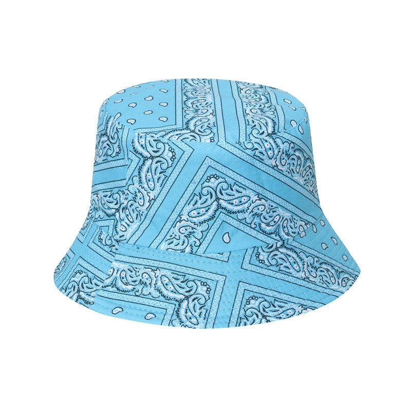 Unisex Exaggerated Punk Streetwear Sun Printing Flat Eaves Bucket Hat