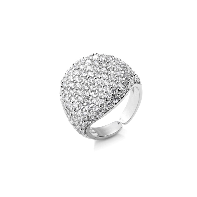 Copper Plating Geometric Zircon Copper Rings