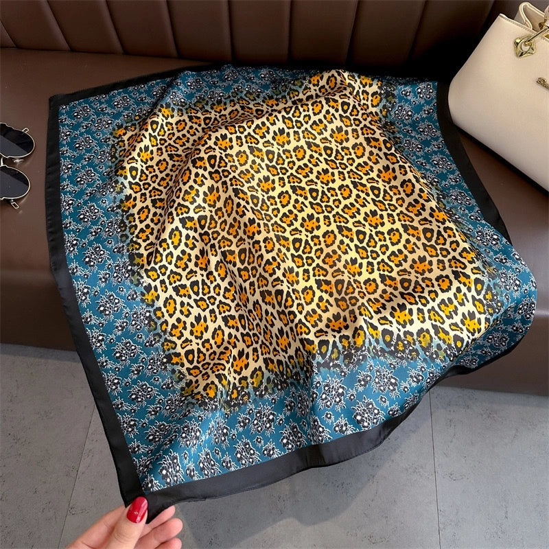 Women's Casual Vacation Chains Print Satin Printing And Dyeing Printing Dyeing Silk Scarf Kerchief Bandanas
