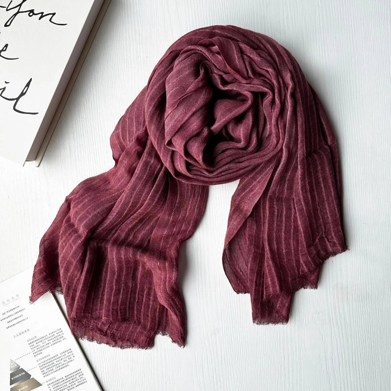 Unisex Sweet Stripe Viscose Fiber Scarf