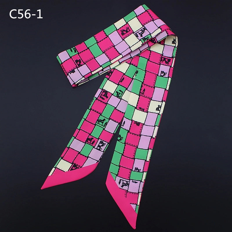 Women's Casual Lattice Satin Silk Scarf