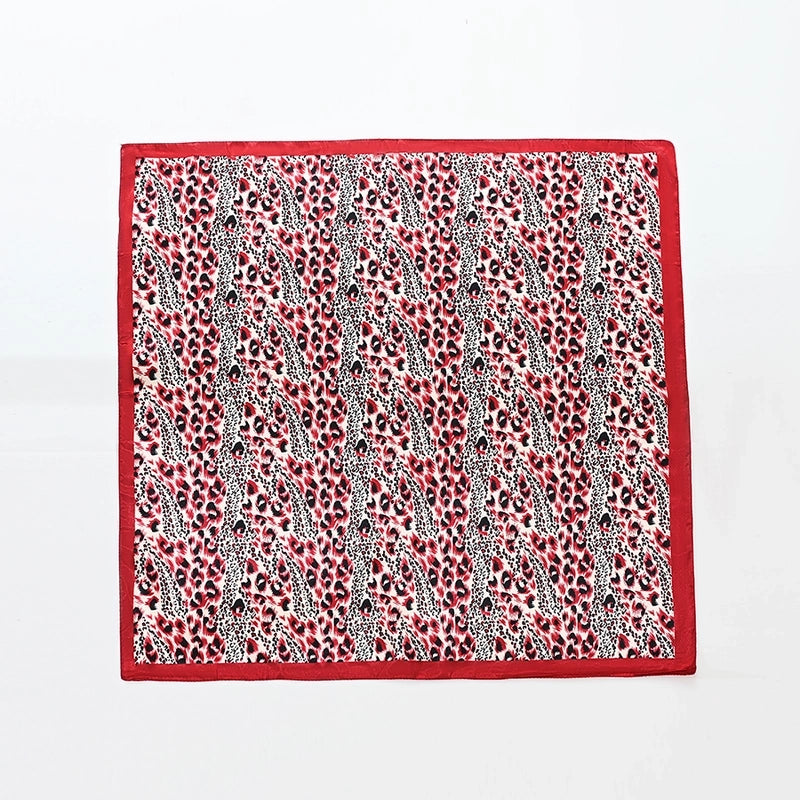 Women's Hip-Hop Minimalist Leopard Satin Printing And Dyeing Printing Silk Scarf