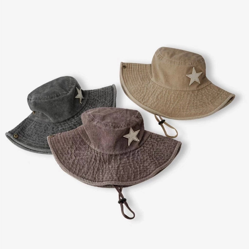Unisex Minimalist Classic Style Color Block Crimping Bucket Hat