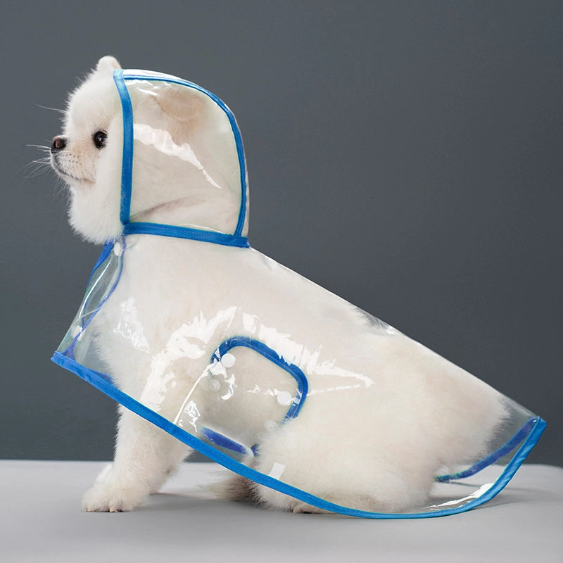Pet Supplies Dog Raincoat Teddy Small Dog New Transparent Plastic Fashion Poncho Pet Rainy Raincoat Batch