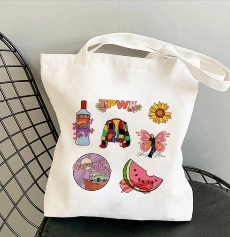 Women's Minimalist Artistic Animal Mushroom Butterfly Shopping Bags