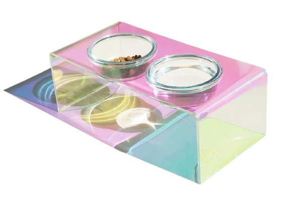 The Holographic Aurora Elevated Pet Feeding Table - Pre Order