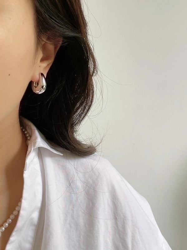 1 Pair Retro Solid Color Plating Brass Hoop Earrings