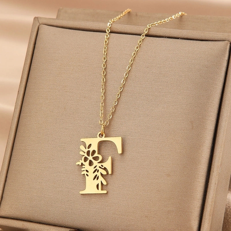 Basic Classic Style Letter Stainless Steel Plating Pendant Necklace