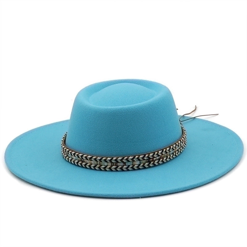 Fashion Ethnic Autumn And Winter Men's And Women's Couple Broad-brimmed Hat