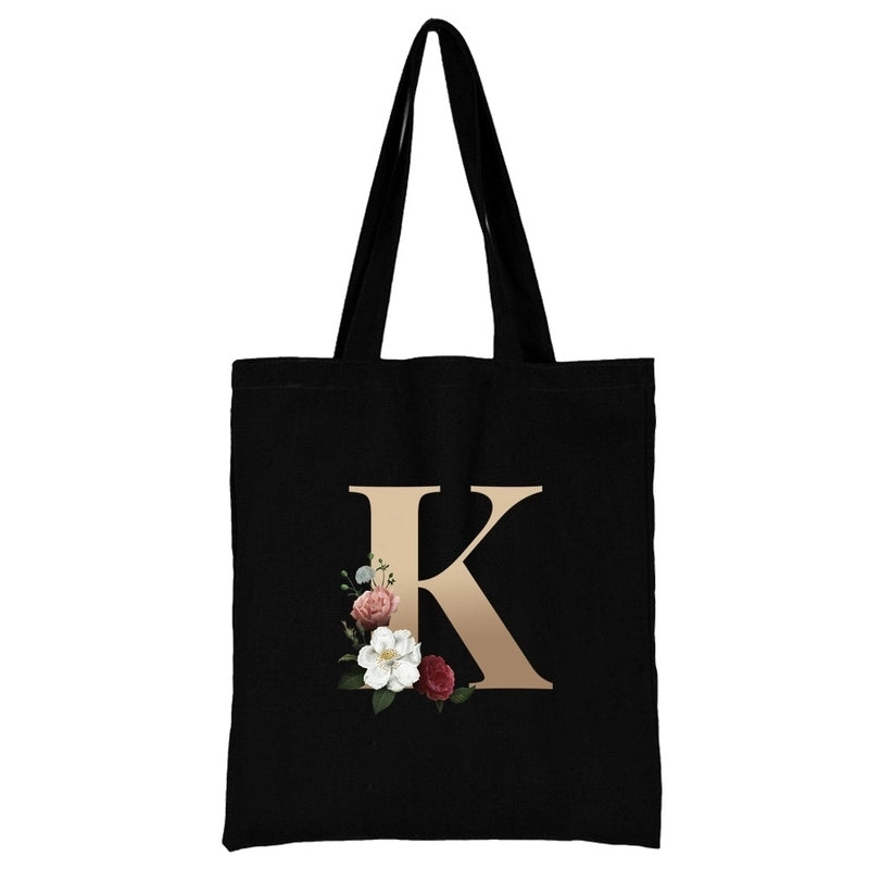 Women's Minimalist Letter Flower Shopping Bags