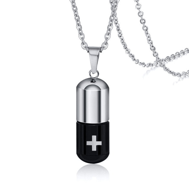 Hollow Pill Case Necklace
