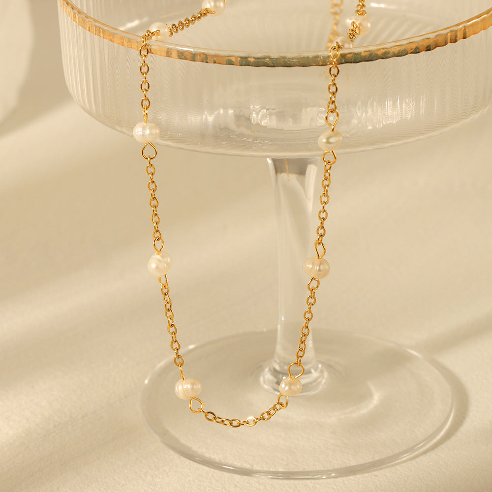 IG Style Round Geometric Stainless Steel Electroplating Necklaces