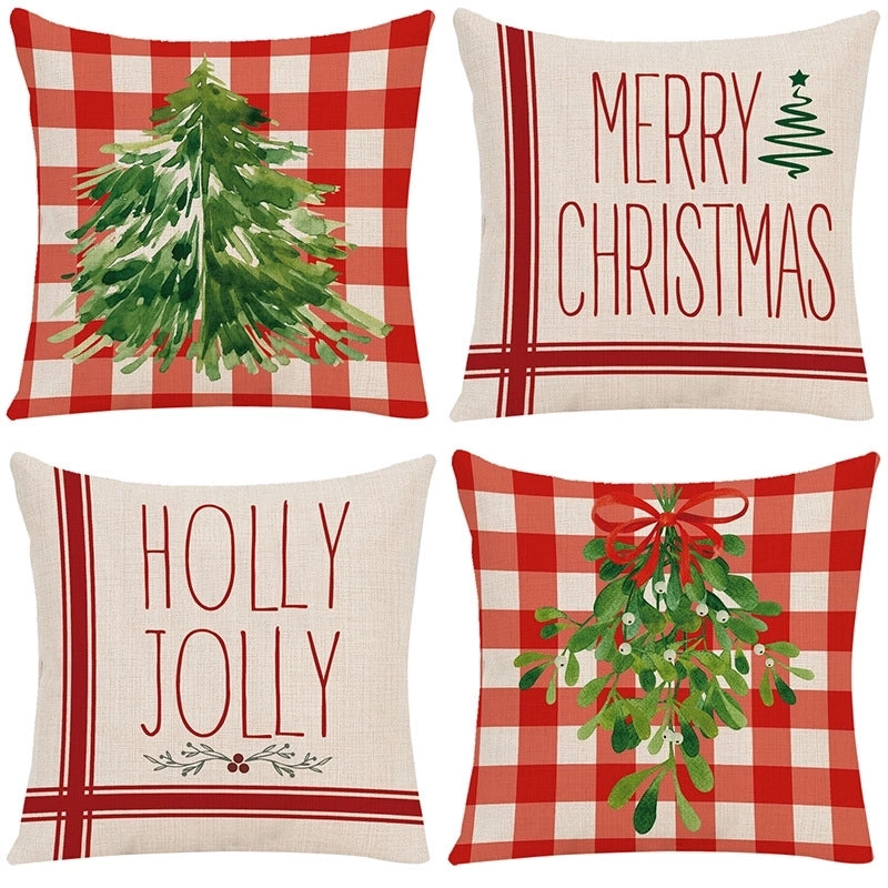Fashion Christmas Tree Letter Elk Polyester Pillow Cases