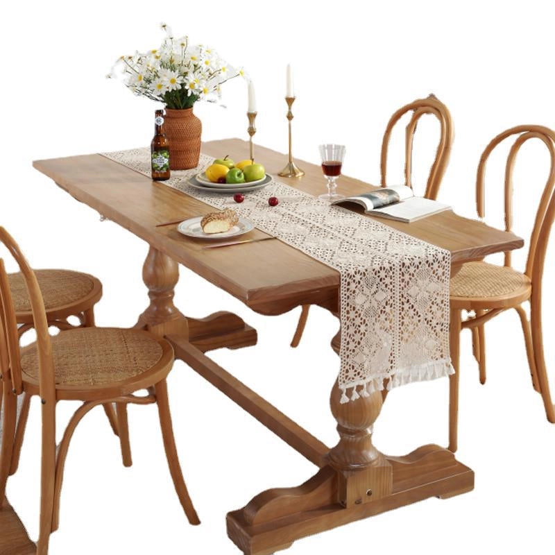 Le Xuan Show Beautiful Retro Flower Crochet Table Flag Hollow Tassel Table Table Flag Tea Table A Generation Of Hair