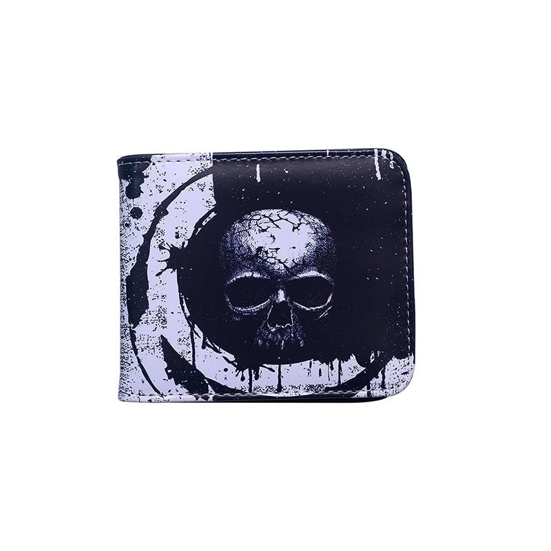 Men's Skull PVC Open Small Wallets