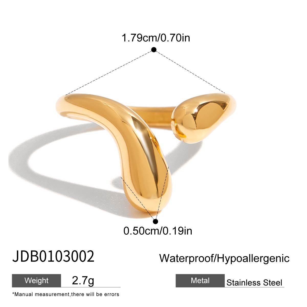 Water Drop Ring Titanium Steel Jewelry Rings Stainless Steel