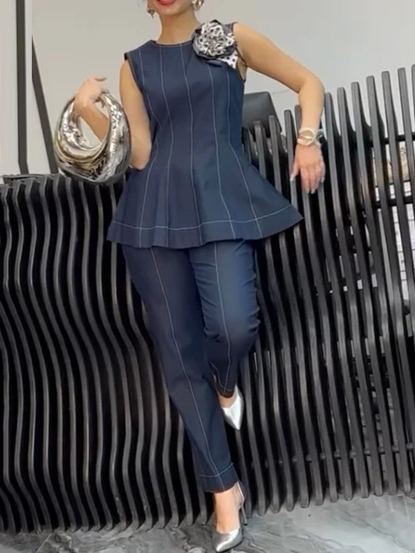A-line Loose Split-Joint Zipper Round-neck Vest Top