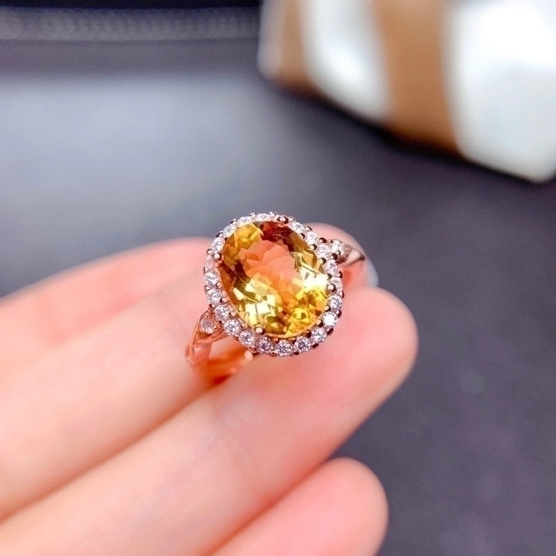 Copper Plating Geometric Artificial Gemstones Crystal Rings
