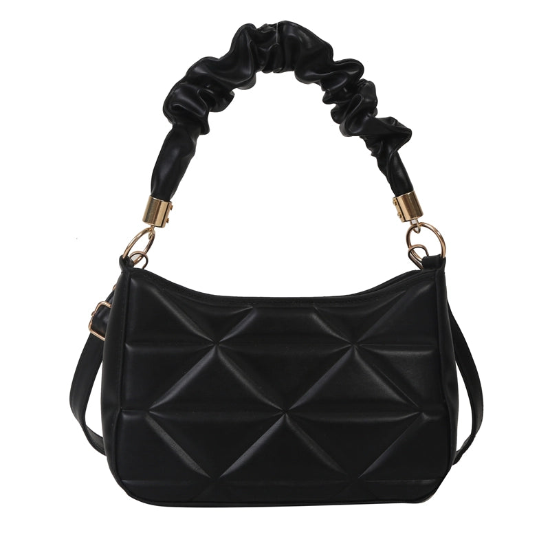 Women's Pu Leather Solid Color Cute Pillow Shape Zipper Shoulder Bag Crossbody Bag