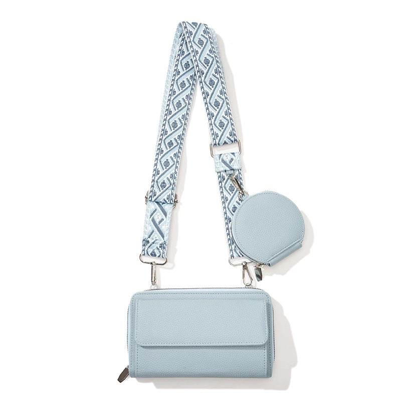 Women's Pu Leather Solid Color Streetwear Square Zipper Bag Sets Coin Purse