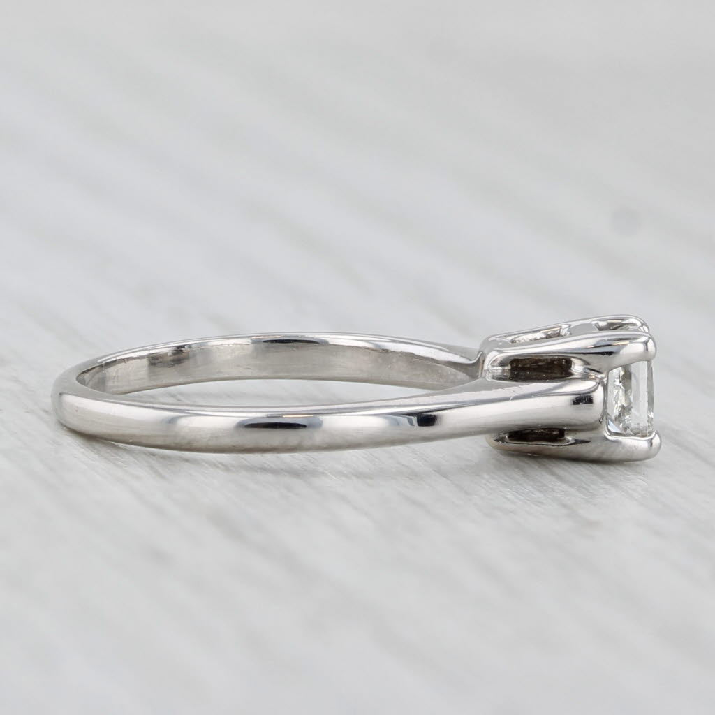 0.54ct Princess Diamond Solitaire Engagement Ring 14k White Gold Size 4.75