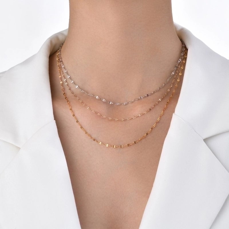 201 Stainless Steel 18K Gold Plated Minimalist Plating Solid Color Necklace