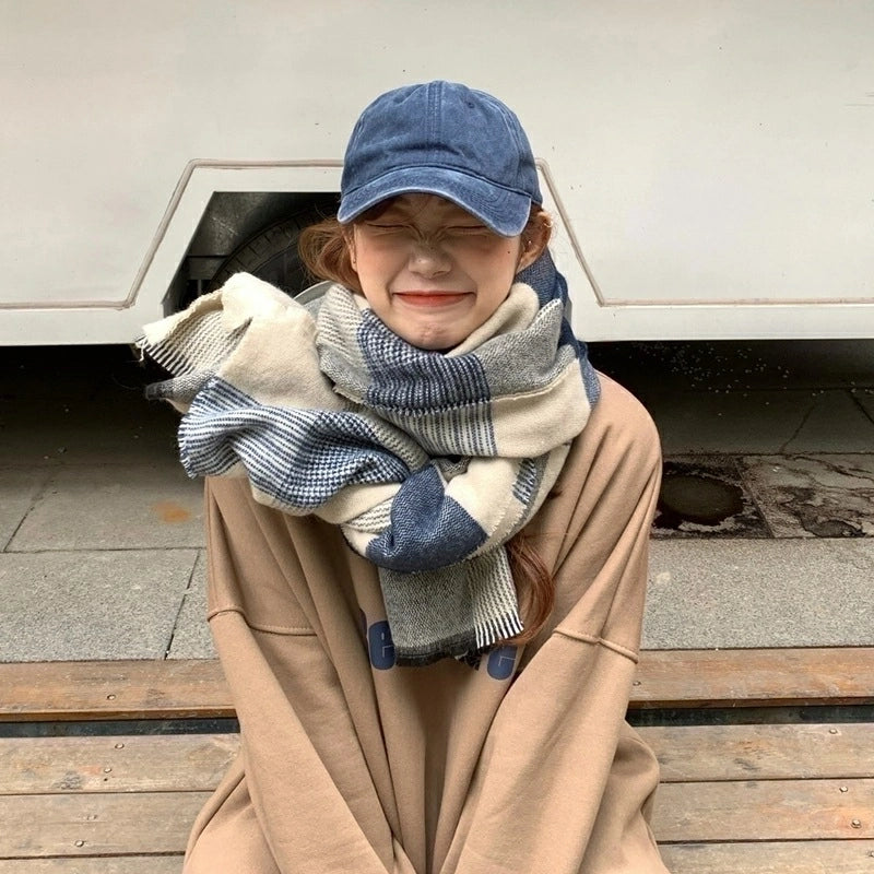 Women's Casual Streetwear Plaid Imitation Cashmere Scarf