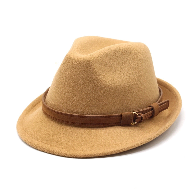 Women's Men's Basic Classic Style  Solid Color Big Eaves Flat Eaves Fedora Hat
