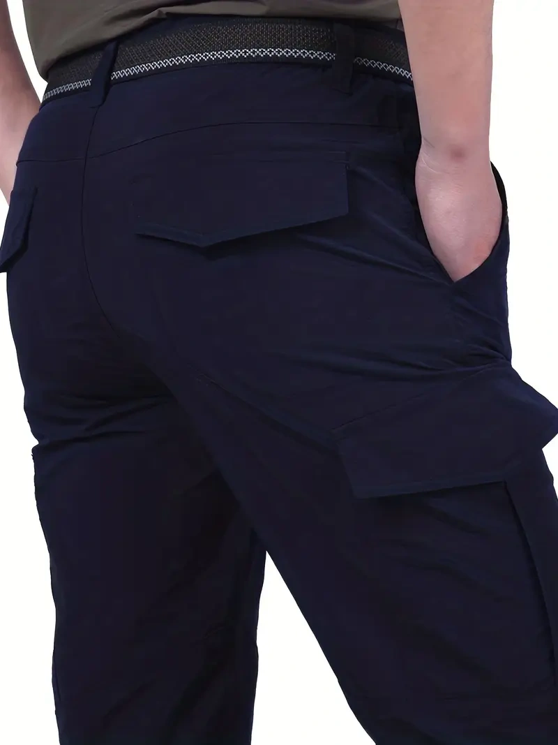 Men's Breathable Summer Casual Trousers with Multi-Pocket Design