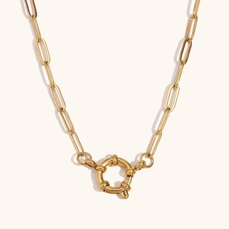 Minimalist Geometric 304 Stainless Steel 18K Gold Plated Necklace