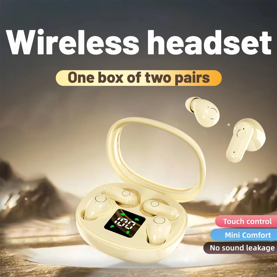 Ultra Small Headphones Bluetooth 5.4 Earphones Wireless Heasets HIFI HD Call Noise Reduction Earphone Sleep Sports Dual Earbuds