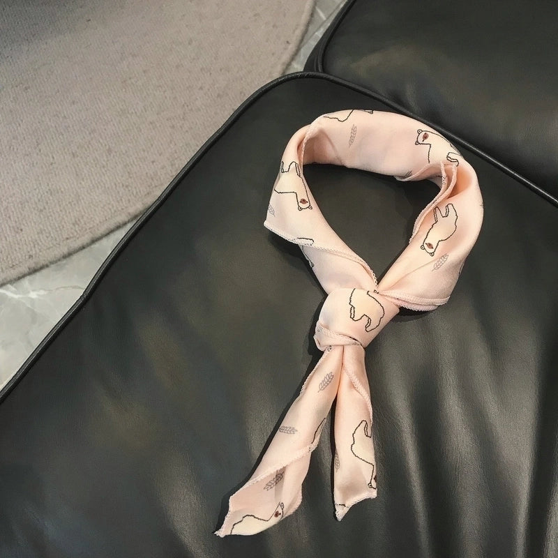 Women's Minimalist Color Block Polyester Silk Scarf