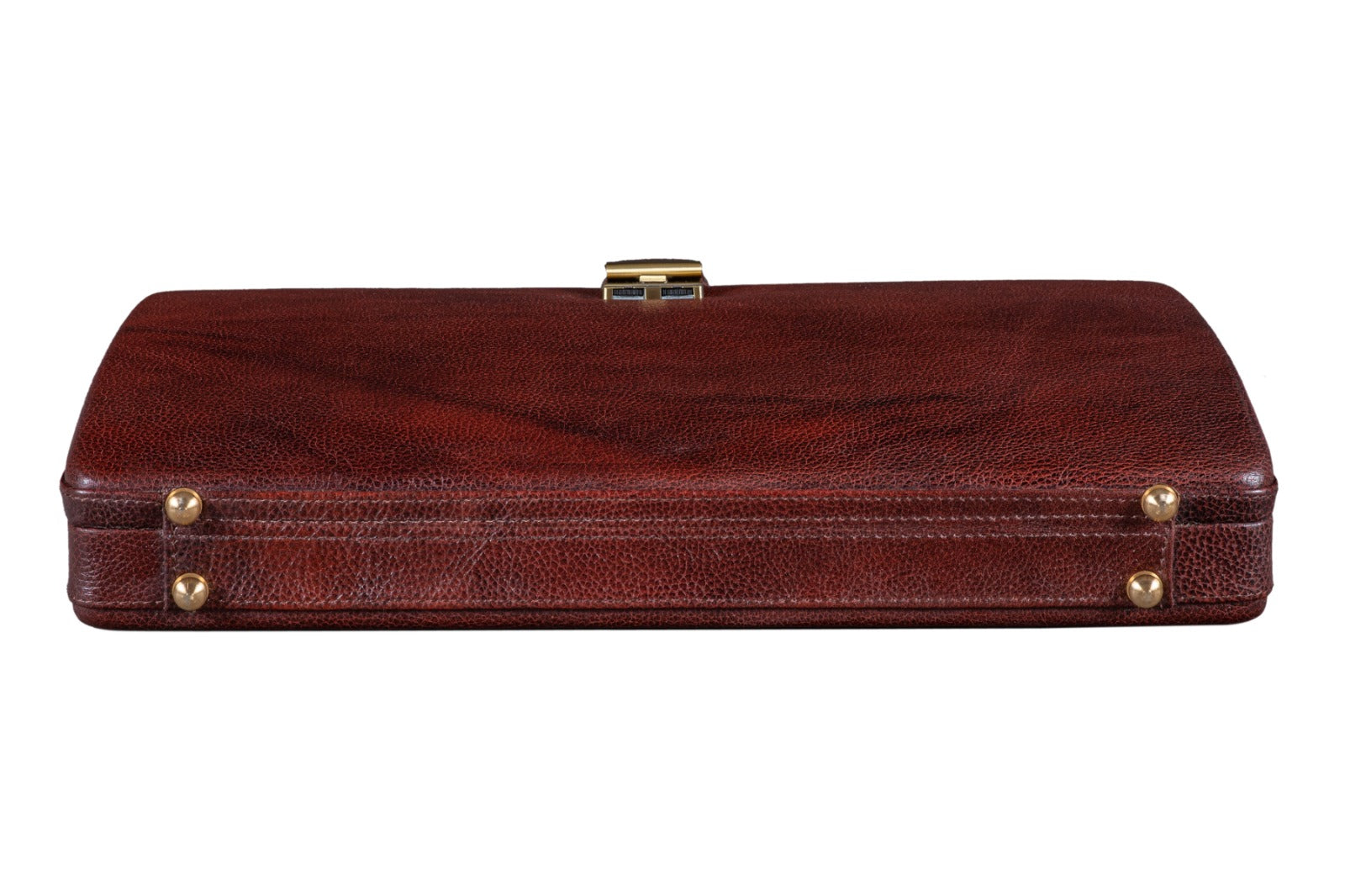 Leather Executive Men's Leather Attache Briefcase. Brown