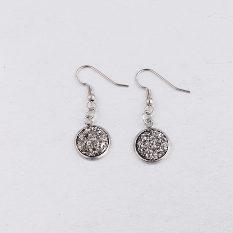 5 Pieces Minimalist Round Stainless Steel Resin Resin None Drop Earrings