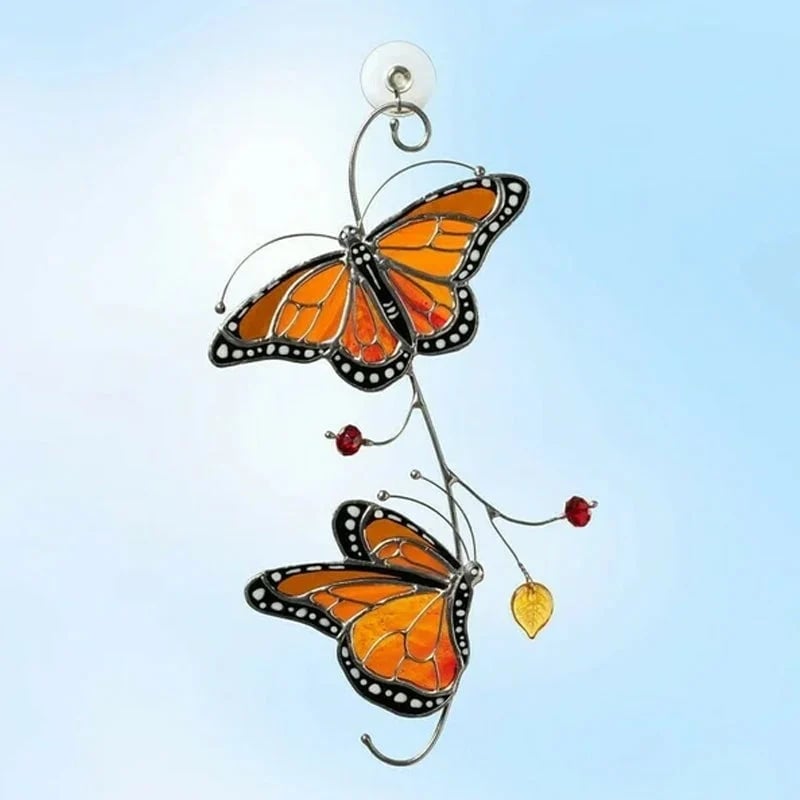 🔥 BIG SALE - 49% OFF 🔥🔥Stained Monarch Butterfly Glass Window Decor