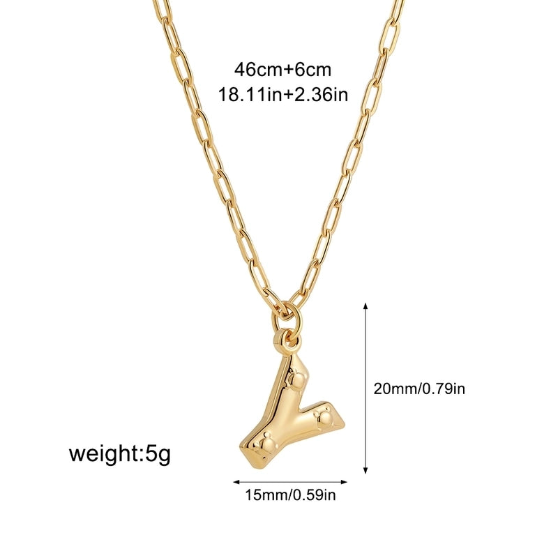 Preppy Style Solid Color Shiny Letter 304 Stainless Steel Pendant Necklace