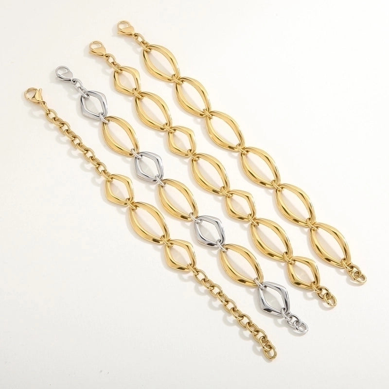 Rock Geometric Titanium Steel 18K Gold Plated Bracelets In Bulk