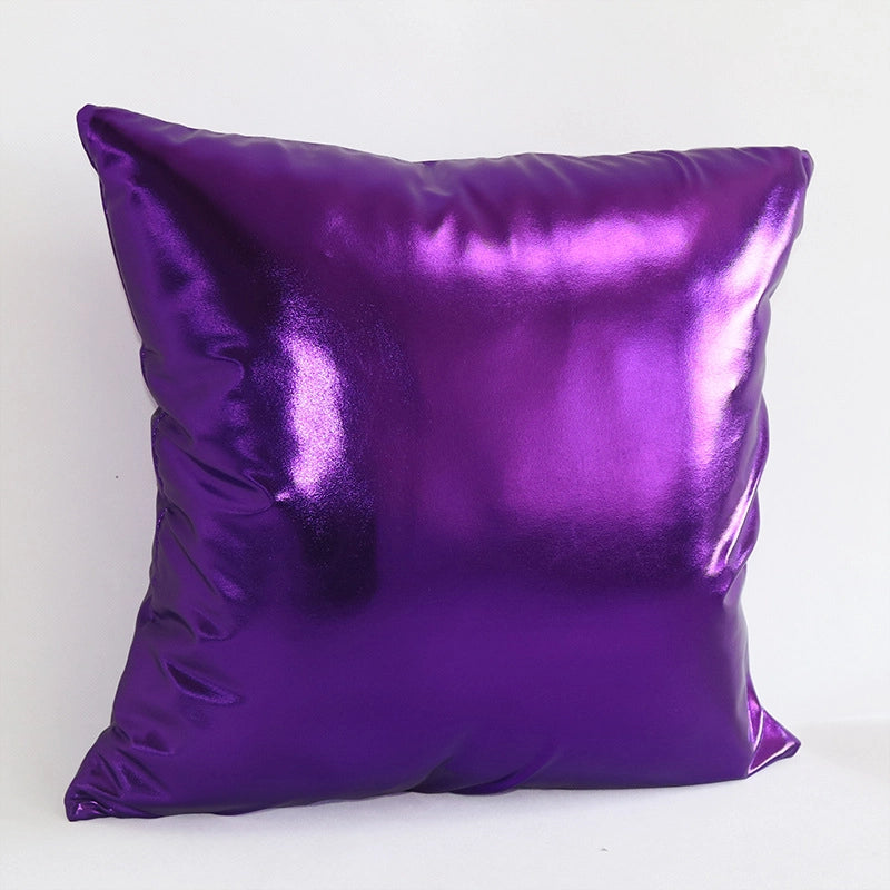 Classic Style Solid Color Pu Leather Spandex Bronzing Pillow Cases Couch & Sofa Decor
