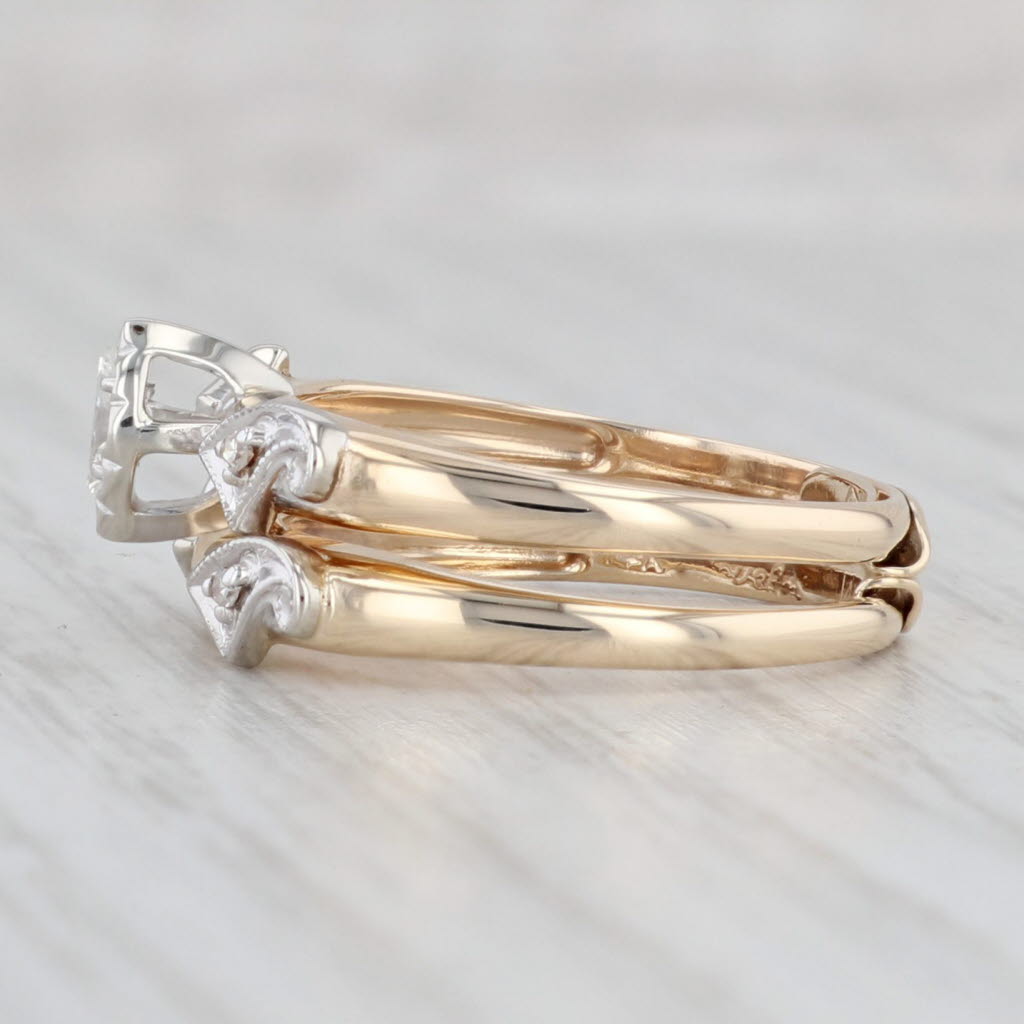 0.10ctw VS2 Diamond Marquise Engagement Ring Wedding Band Bridal 14k Gold Size 6