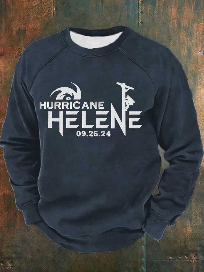 Man's Hurricane Helen Appalachia Strong  Print Casual Long Sleeve Sweatershirt